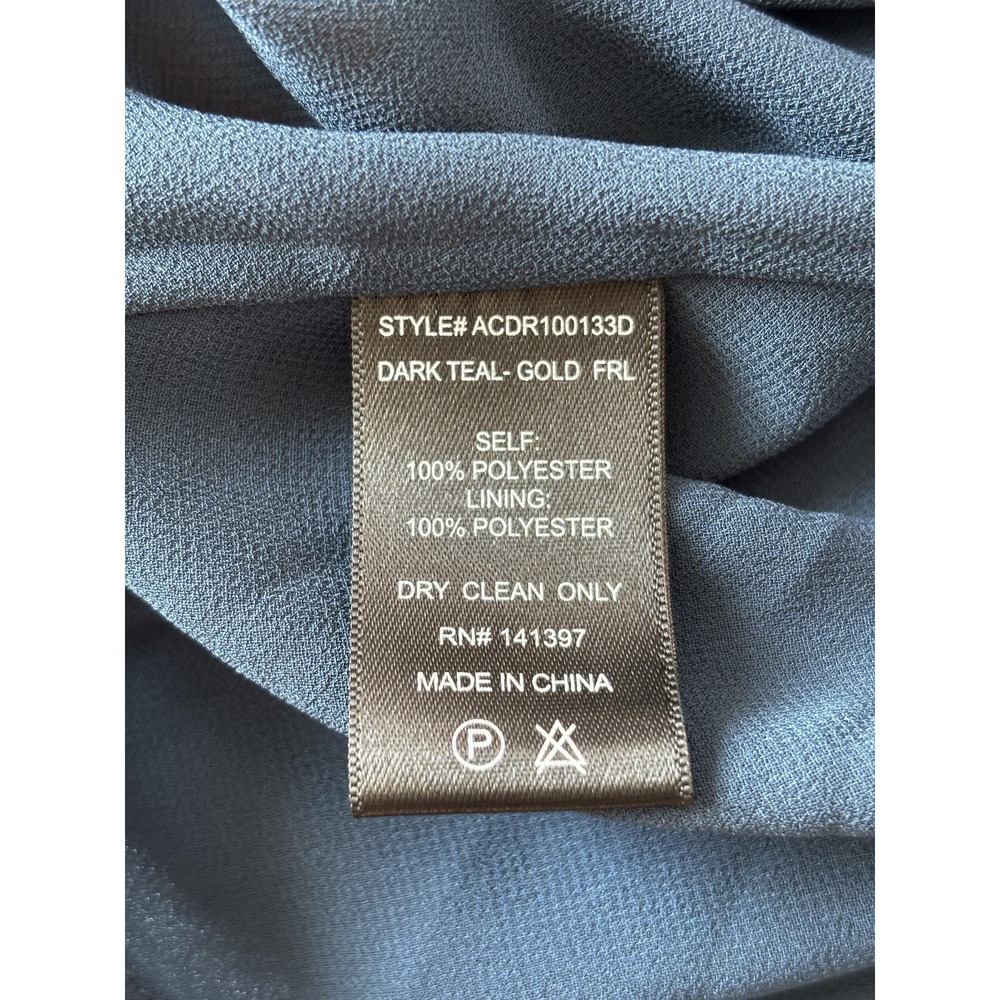 ASTR The Label Slip Dress Womens‎ Small Dark Teal Floral Cowl Neck Lace Up Midi - Picture 7 of 7